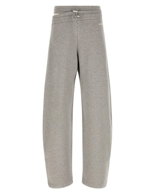 The Attico Gray Asymmetrical Double Waist Trousers