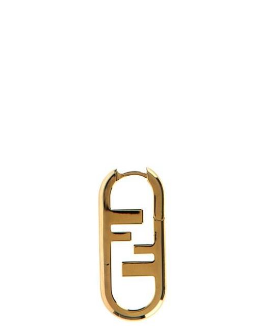 Fendi Metallic 'o'lock' Single Earrings
