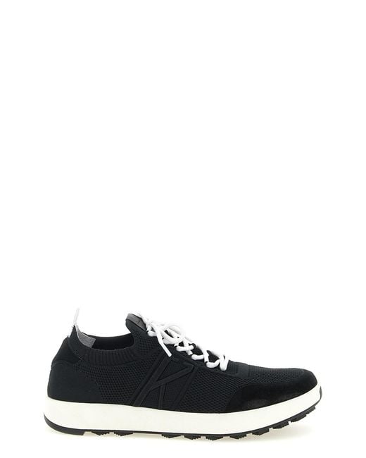 Kiton Black Technical Cotton Sneakers for men