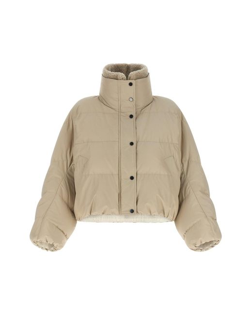 Brunello Cucinelli Natural Cropped Down Jacket