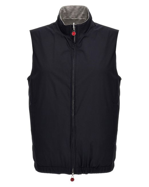 Kiton Blue Reversible Vest for men