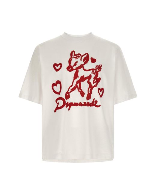 DSquared² White Printed T-shirt for men