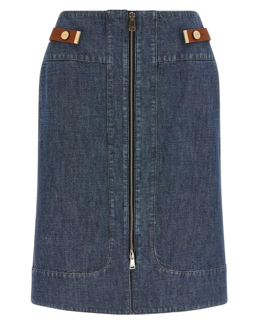 Fendi Blue Chambray Denim Skirt