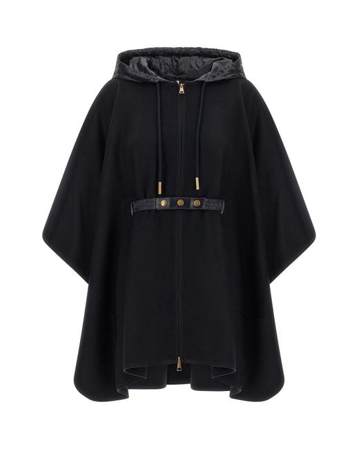Moncler Black Two-material Cape
