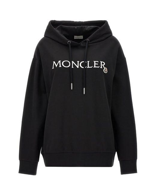 Moncler Black Lgoo Embroidery Hoodie