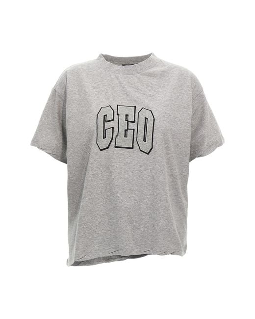 Balenciaga Gray Boxy Fit Cotton T-Shirt