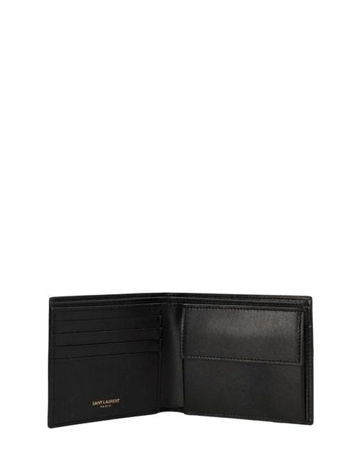 Portafoglio 'Tiny Cassandre East/West' di Saint Laurent in Black da Uomo