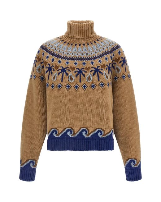 Alanui Blue 'sweet Winter' Sweater