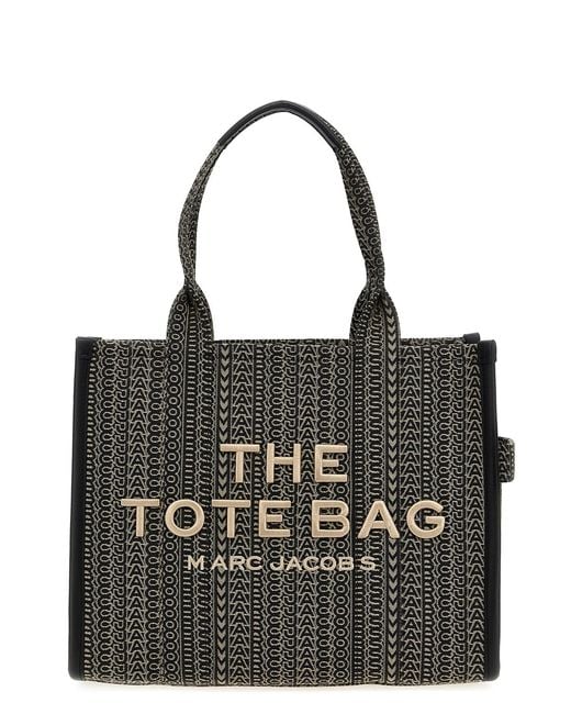 Marc Jacobs Black 'the Monogram Jacquard Large Tote' Shopping Bag