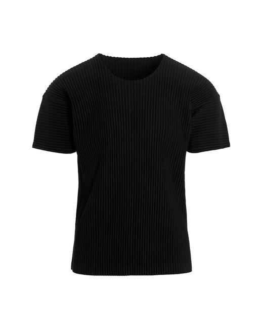 Homme Plissé Issey Miyake Black Pleated T-shirt for men