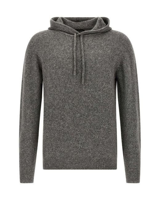 Roberto Collina Gray Hooded Sweater for men