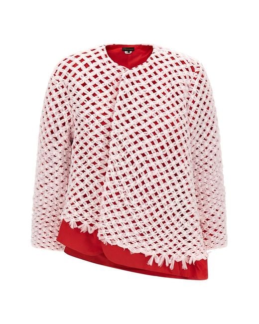 Comme des Garçons Red Tulle Weave Blazer