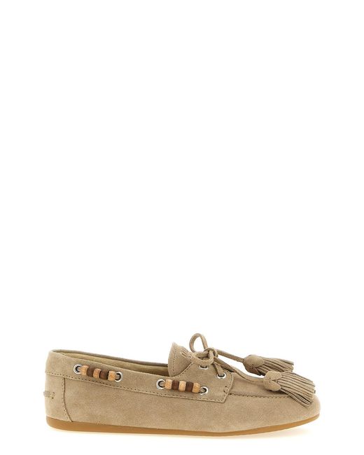 Miu Miu Brown Suede Boat Shoe
