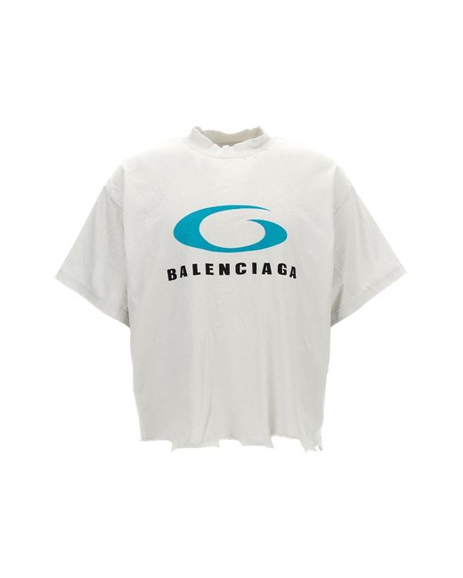 Balenciaga Gray 'Loop Sports Icon' Cropped T-Shirt