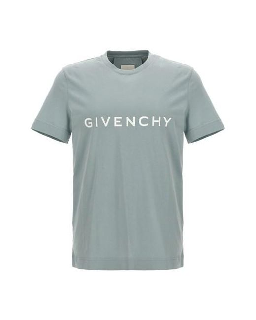 Givenchy Blue Logo Print T-shirt for men