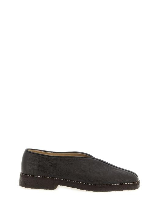 Lemaire Black 'piped Crepe' Slippers for men