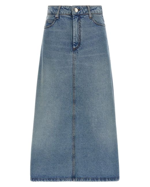 AMI Blue Trapeze Skirt