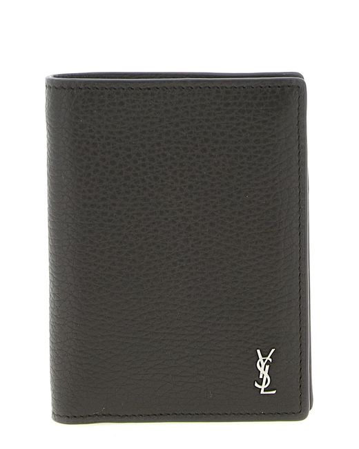 Saint Laurent Black 'tiny Cassandre' Card Holder for men