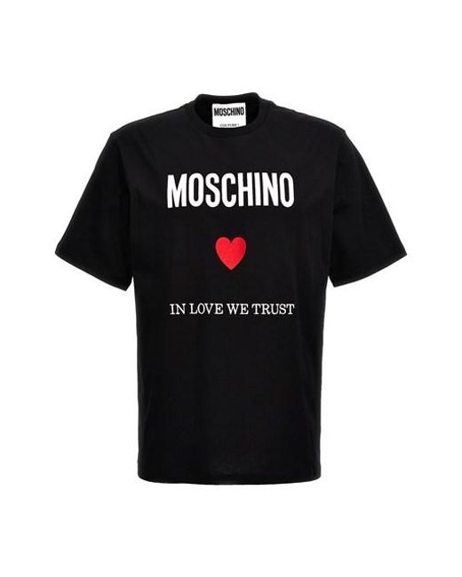 Moschino Black 'in Love We Trust' T-shirt for men