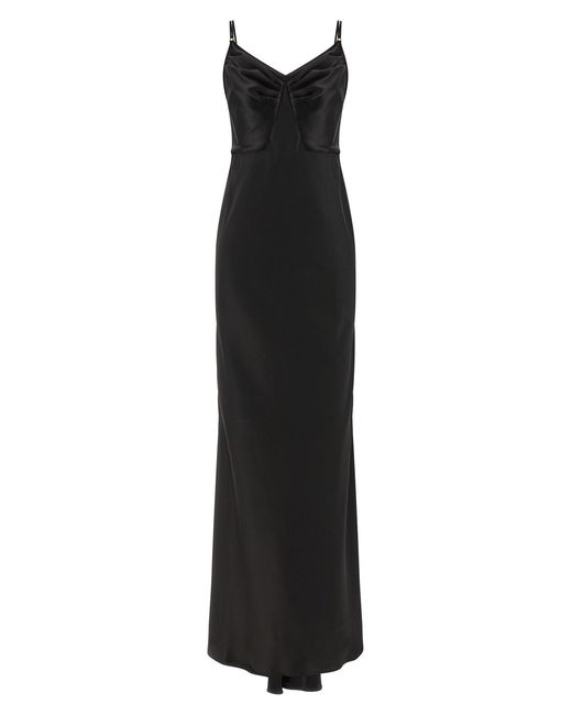 Elisabetta Franchi Black 'red Carpet' Satin Dress