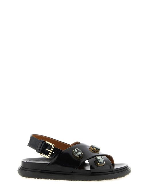 Marni Black 'fussbett' Sandals