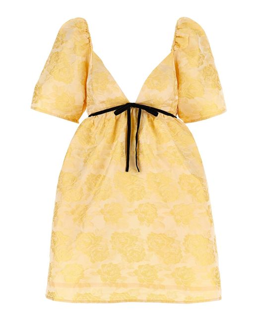 Ganni Yellow 'botanical' Dress