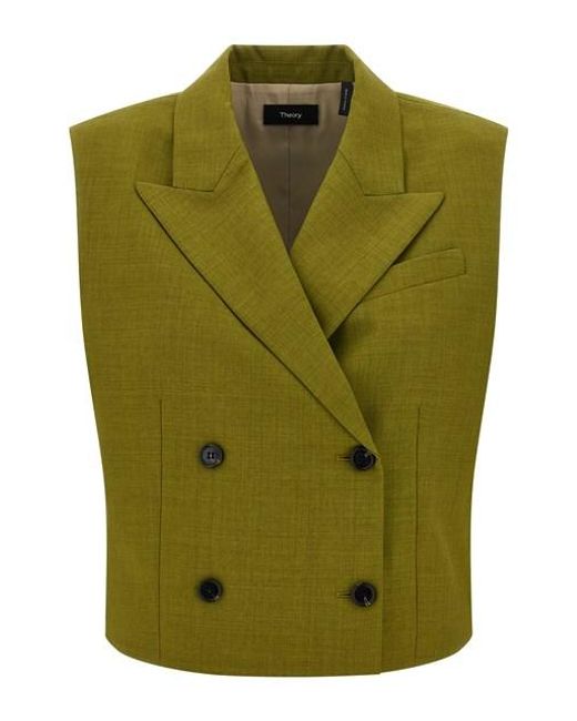 Theory Green Double-breasted Vest