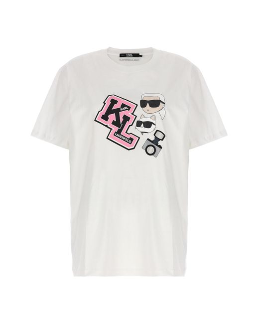 Karl Lagerfeld White 'oversized Ikonik' T-shirt