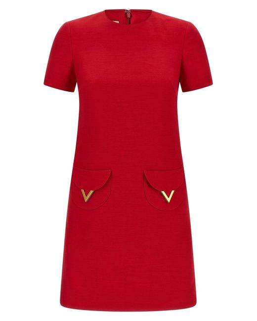 Valentino Garavani Red V Gold Dress