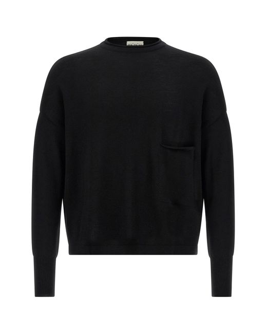 Ma'ry'ya Black Wool Sweater for men