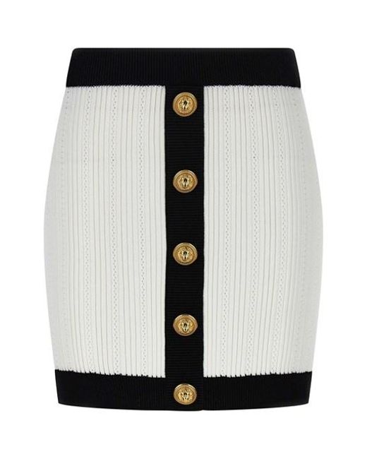 Balmain Black Two-tone Miniskirt