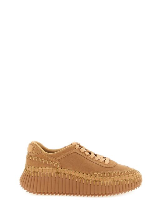 Chloé Brown 'nama' Wedge Sneakers