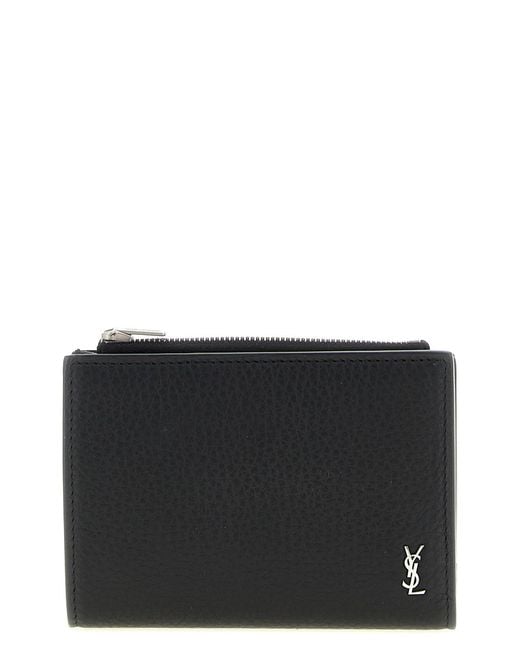 Saint Laurent Black 'tiny Cassandre' Wallet for men