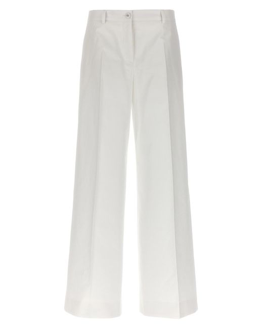 Dolce & Gabbana White Ausgestellte Hose