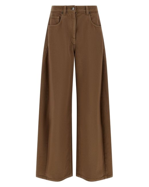 Brunello Cucinelli Brown Garment-dyed Trousers