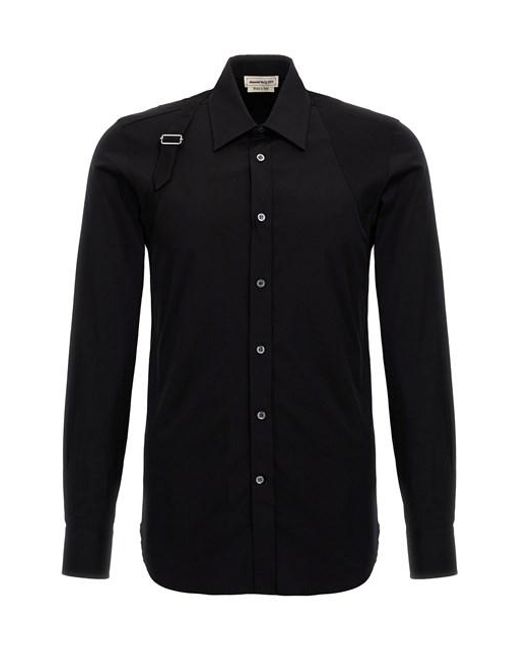 Camicia 'Harness' di Alexander McQueen in Black da Uomo