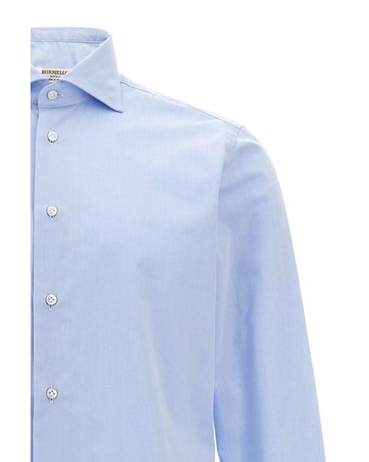 Camicia 'Marechiaro' di Borriello in Blue da Uomo