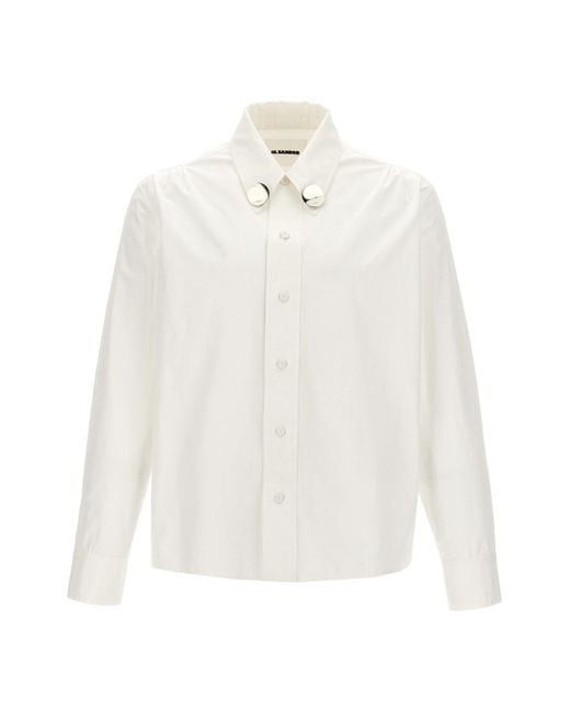 Jil Sander White Jewel Detail Shirt for men