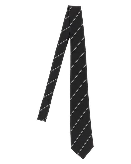 Saint Laurent Black 'Double Rayur' Tie for men