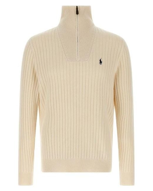 Polo Ralph Lauren Men's Natural Half Zip Sweater