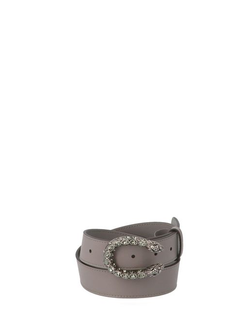 Gucci Leather &#39;dionysus&#39; Belt in Gray - Lyst