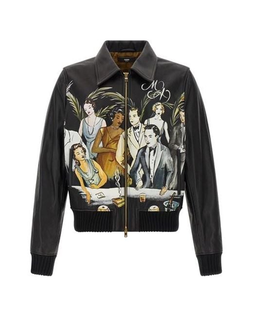 Amiri Black 'Bar Scene' Bomber Jacket for men
