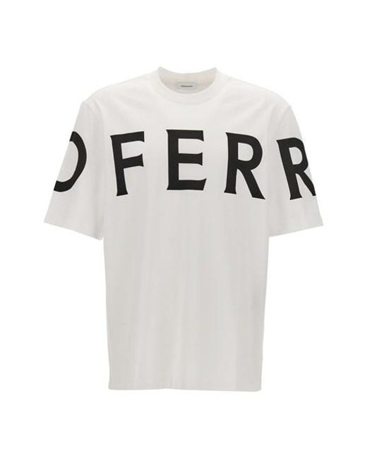 Ferragamo White Logo T-shirt for men