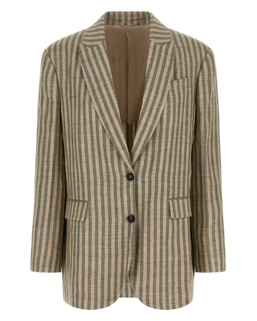 Brunello Cucinelli Multicolor Striped Blazer