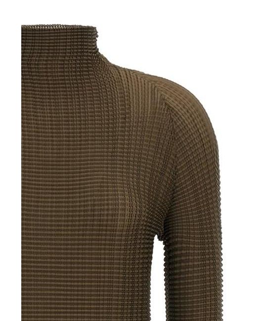 Blusa 'Wooly Pleats-58' di Issey Miyake in Green