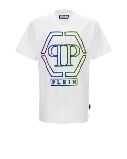 T-shirt logo strass di Philipp Plein in Gray da Uomo