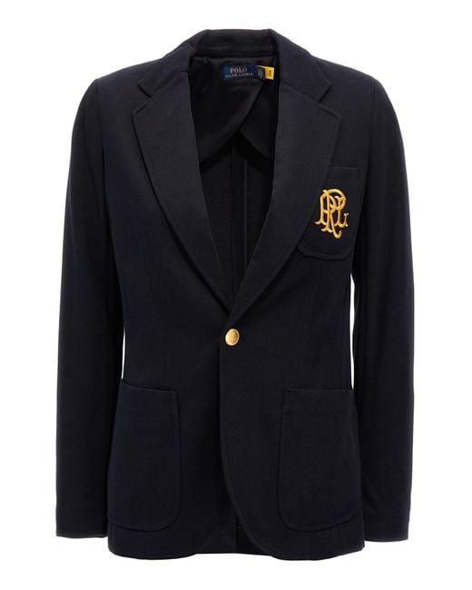 Polo Ralph Lauren Black 'crest Logo' Blazer