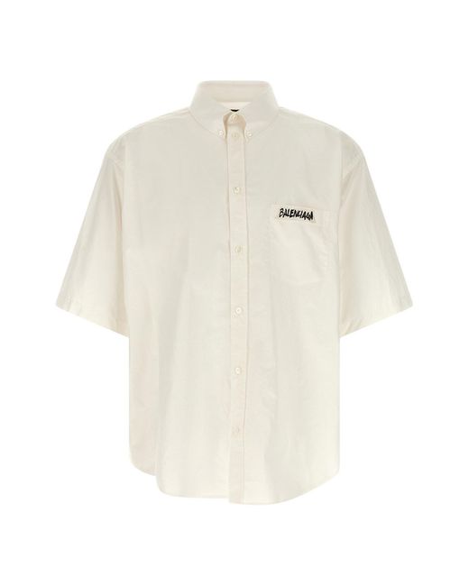 Balenciaga White 'masking Tape' Shirt for men