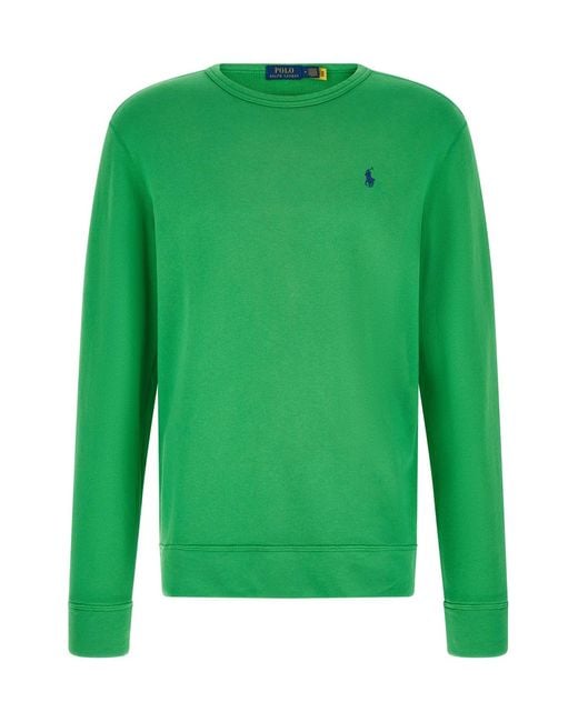 Polo Ralph Lauren Green Loopback Cotton Sweatshirt for men