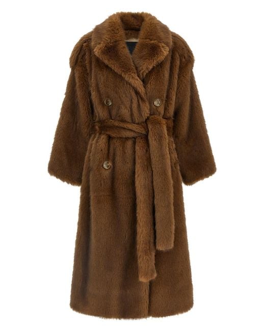 BB COUTURE Brown 'farrah' Eco-fur Coat